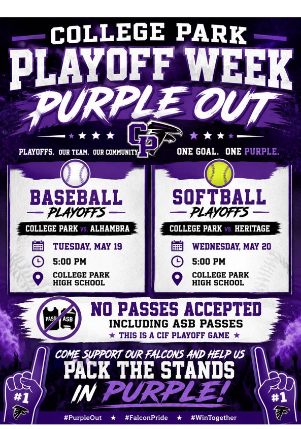block_cp's tweet photo. Let's go Falcons!! Softball &amp; Baseball both defend the nest this week in NCS DI playoffs - Round 1! Come out to cheer them on! https://t.co/G3oQPXRzmy