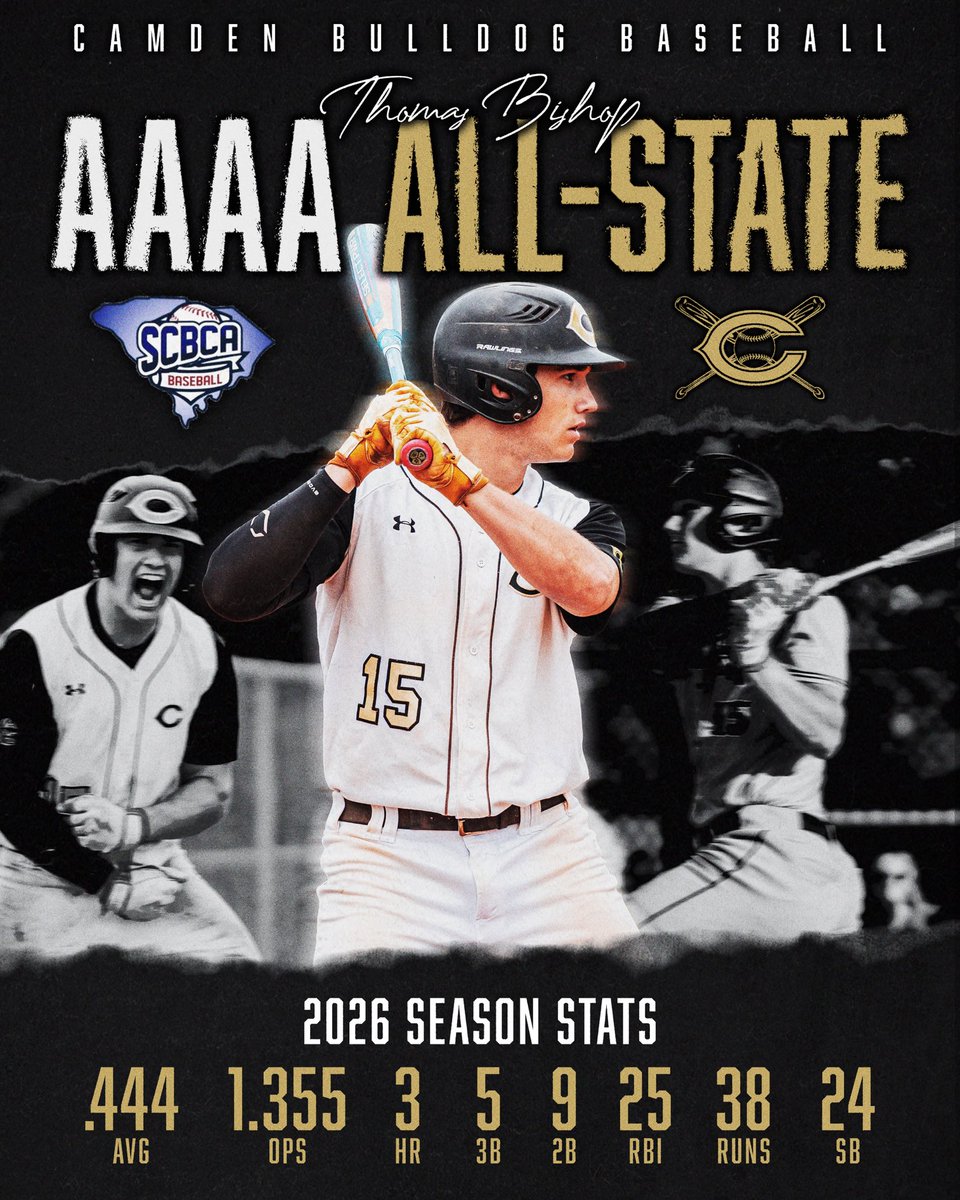 CamdenHighbsb's tweet photo. Congratulations to Thomas Bishop for being named to the AAAA All State Team!! #CamdenStrong #CAIDEN https://t.co/VhGn5LvvMu