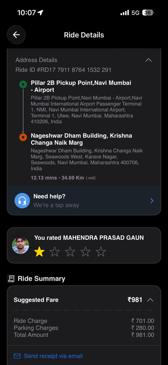 vinu1208's tweet photo. @rapidobikeapp Driver has done fraud with me dropping at an incorrect location stating that the ride ended here and took the entire ride amount #rapidofraud https://t.co/hqDB1un2bR