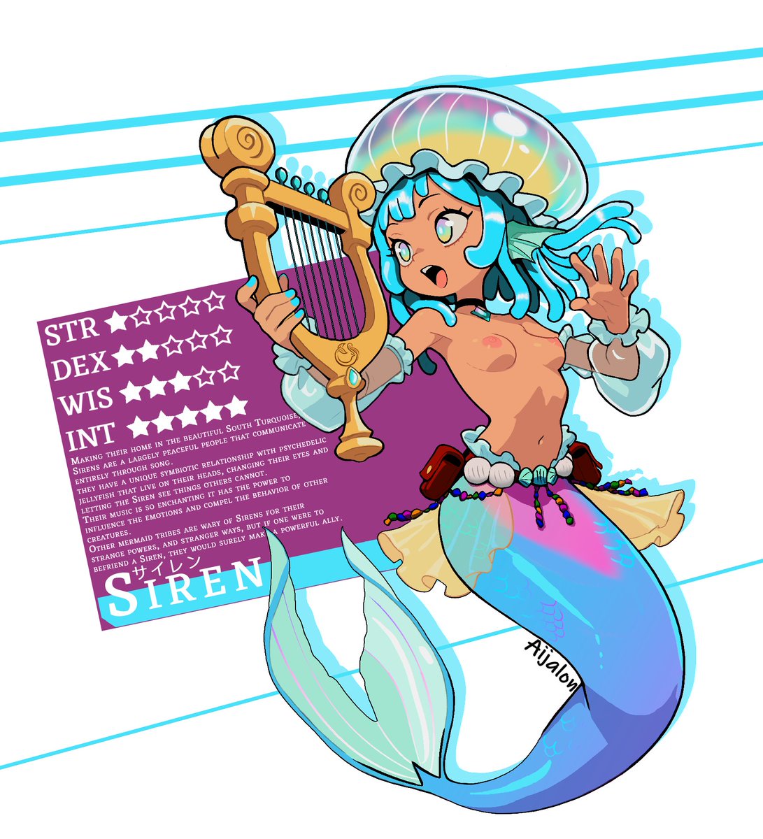 Aijalon_NSFW's tweet photo. #mermay 🧜‍♀️🎹🎶
The Sirens are a largely peaceful people that communicate entirely through song. 
Their music is so enchanting it has the power to influence the emotions and compel the behavior of other creatures. https://t.co/Rwhca5AQjr