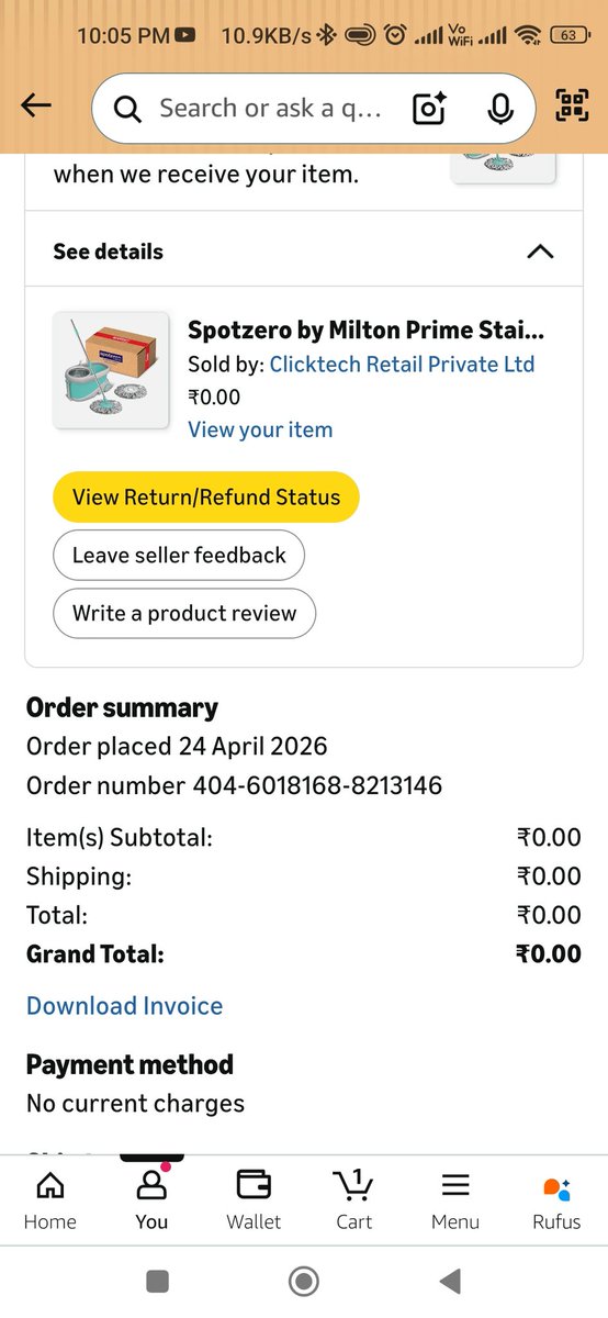 ashutosh150190's tweet photo. @AmazonHelp  @amazonIN @amazon 
मैने 24 अप्रैल को milton का mop मंगवाया था जो की खराब था
रिप्लेसमेंट के लिए रिक्वेस्ट किया, तो हुआ नही..
फिर रिटर्न के लिए रिक्वेस्ट किया तो वो भी रोज आज कल हो रहा..
आप की इतनी घटिया सर्विस हो गई है कि पूछो मत..
कृपया करके अपना खराब माप ले जाय.. https://t.co/A63IbgSJjs