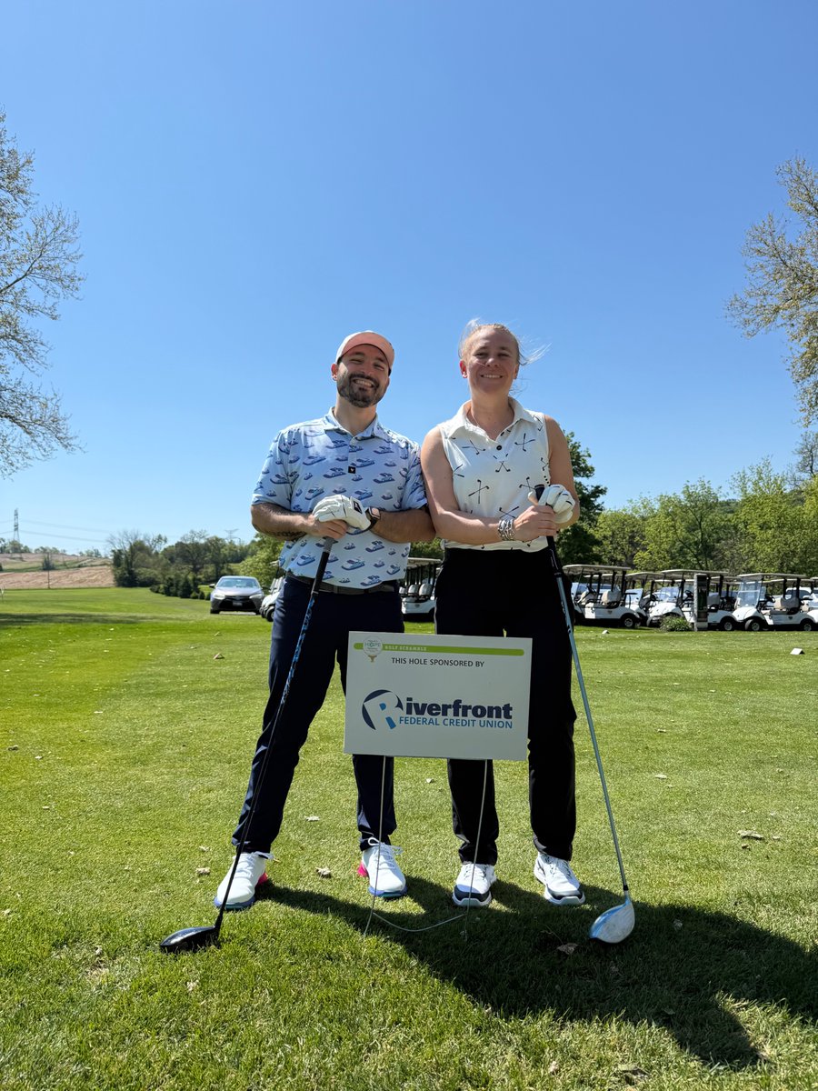 RiverfrontFCU's tweet photo. ⛳️ Golfing for a great cause this past weekend!

Our Riverfront team and COO Jamie attended Hannah’s Hope Ministries’ 4th Annual Golf Tournament to help support local children and families. Great energy, great people, and an even greater mission! 💙 https://t.co/5zigRLwRls