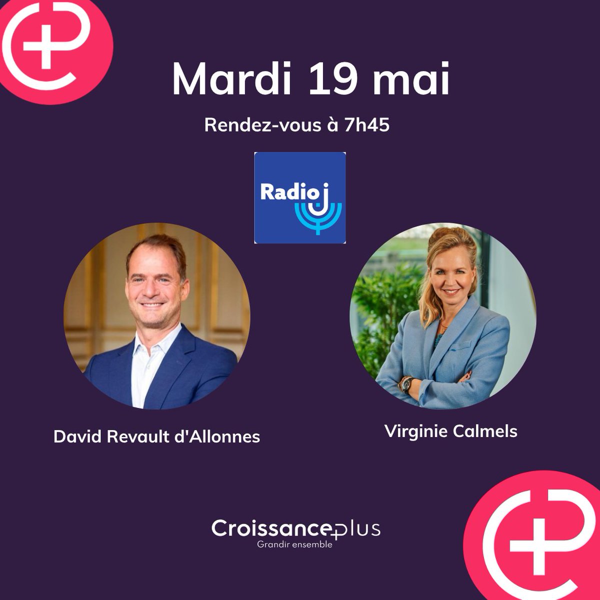 CroissancePlus's tweet photo. Retrouvez @virginiecalmels, Présidente de CroissancePlus, sur Radio J ! https://t.co/jcl780oMHR