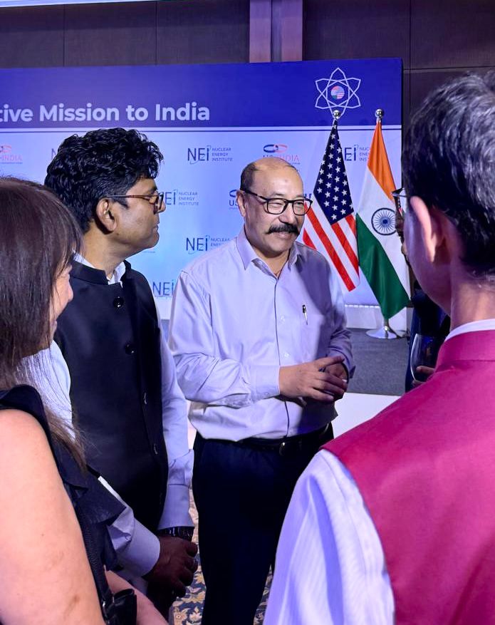 harshvshringla's tweet photo. Addressed industry representatives of the visiting US Executive Nuclear Mission to India, jointly hosted by the US @NEI and the @USISPForum, I spoke about the immense potential of US-India private sector collaboration in powering India’s clean energy future.

With the #SHANTIAct breaking a decades-old logjam and opening India’s nuclear energy sector, there is robust global enthusiasm to partner with India in fulfilling our vision of achieving 100 GW nuclear capacity by 2047, now backed by renewed momentum, innovation, and the spirit of #MakeInIndia.

@USAndIndia