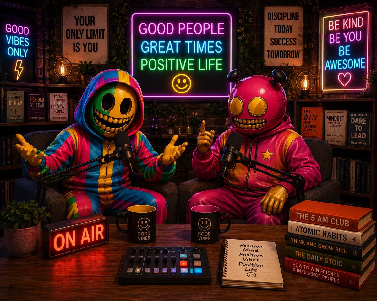 WoodyFinance's tweet photo. 🎙️😂 Episode 001 loading…

“From Chaos To Good Vibes”
Hosted by: OG Smile & OG Banglien 🛸✨

Topics we’d definitely cover:
🔥 Turning obstacles into fuel
🧠 Building a strong mindset
💸 Dreams, discipline & late-night ideas
⚡ Protecting your energy
😎 Why good vibes always win

“Life’s gonna throw pressure at you anyway… might as well turn it into horsepower.” 🏁

WizBangClub Podcast coming soon… maybe? 👀🎧

#podcast #web3 #nft $WBC #positivity 
@WizBangClub