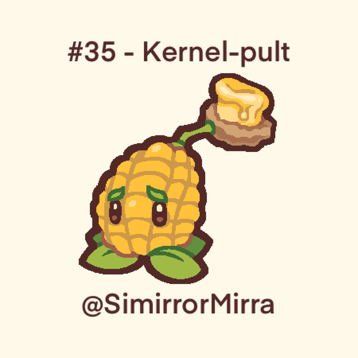SimirrorMirra's tweet photo. Drawing All The PVZ1 Plants
#35 - Kernel-pult
#plantsvszombies #pvz #pvzfanart #art #procreate #digitalart #drawing #fanart #kernelpult https://t.co/sDJSky3cEY