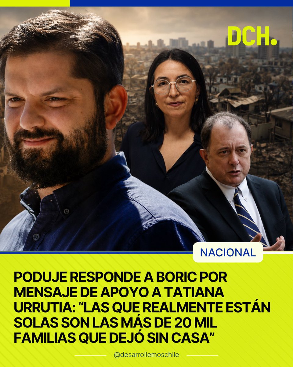 desachile's tweet photo. Iván Poduje, respondió a Boric tras su apoyo a la diputada Tatiana Urrutia.

“Las que están solas son las más de 20 mil familias que dejó sin casa”, afirmó Poduje, acusando al gobierno anterior de ejecutar el mayor recorte de subsidios habitacionales para familias vulnerables. https://t.co/dDf2yObx0q