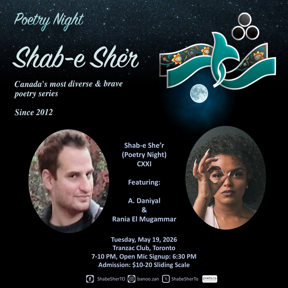 ShabeSherTO's tweet photo. Toronto! Join us Tuesday May 19 for poetry readings, open mic (in any language), solidarity, and community. Bring friends: https://t.co/yV0OOjSAgp 
#poetry #diversity #courage #community #multilingual #multicultural #books #recitations #openmic https://t.co/ZElK3iAa7G