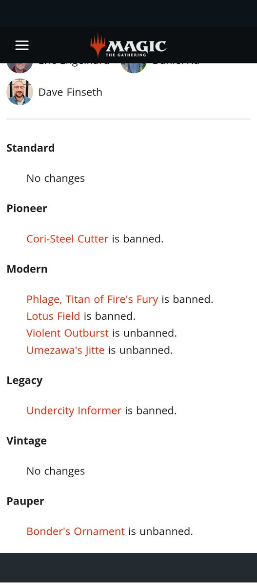 TheLegacyDan's tweet photo. Well, I was about to buy some Phlage. Also, get fucked Lotus Field. You won't be missed by me.

And Jitte is UNBANNED? I know it won't move the needle at all but you can sure as fuck bet there will be some list I have it in in some event. https://t.co/OzdN8uF3dV