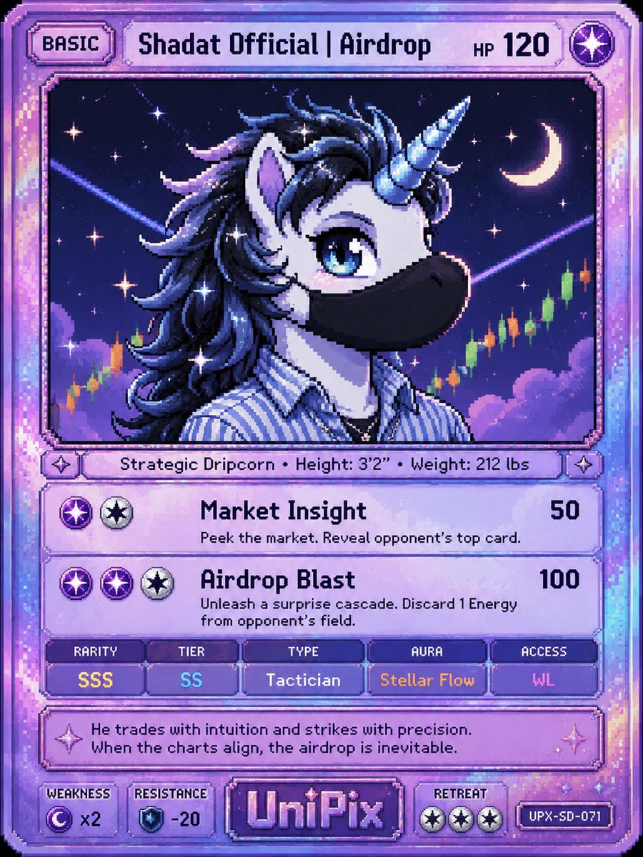 shadatofficial1's tweet photo. Cooked my UniPix card 🦄
Let’s see if this gets me a GTD spot 👀

@unipixnft https://t.co/uh4rRgFH6z