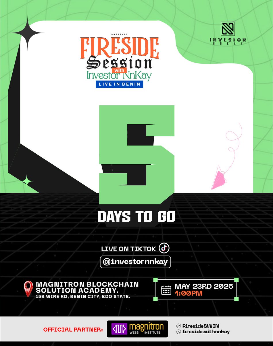 FiresideSWIN's tweet photo. In just 5 days, you will walk into a room full of real people, real conversations and real opportunities that can shift your financial life forever.

We are ready. @InvestorNnKay  is ready.

Are you? 

Register Now. https://t.co/iiZqmPRjr1