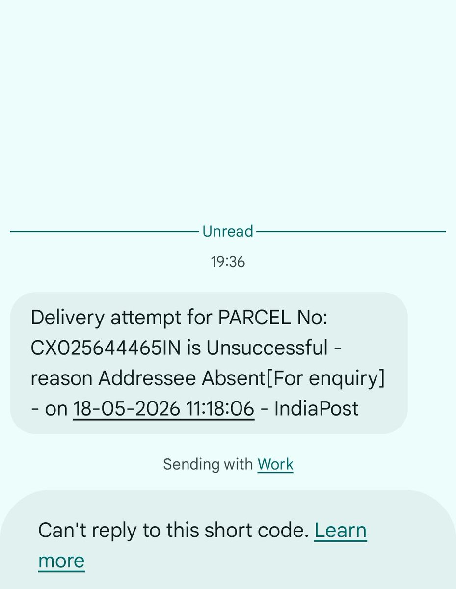 connect2kavish's tweet photo. @IndiaPostOffice 
CX025644465IN ; 
Delivery karne ki koshish bhi nahi ki hai. Saare din Ghar pr hi hun
Please isko deliver karwayen. https://t.co/PPDi0jvb5y