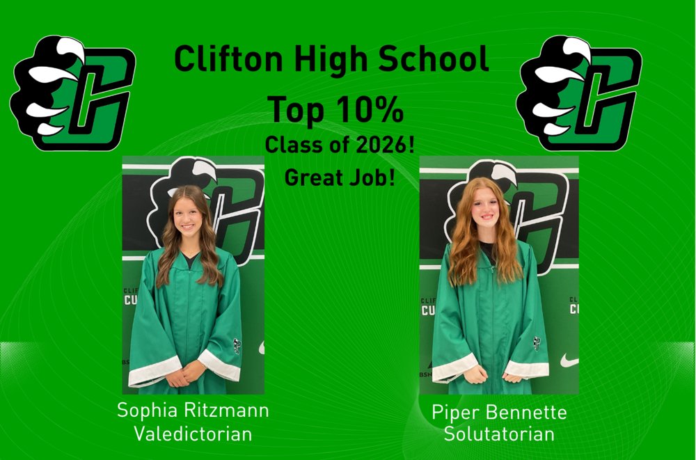 cubs_hs's tweet photo. Clifton High School's Class of 2026 Top 10% and Honor Graduates. https://t.co/4ZYnpilr6S https://t.co/uSrk42mm6j