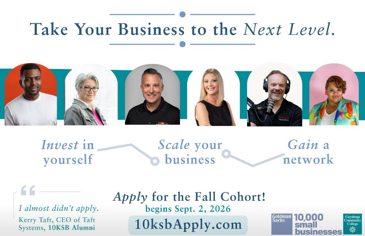 HRCCEmpowers's tweet photo. The Fall Goldman Sachs 10,000 Small Businesses (10KSB) program at Tri-C® starts on September, 2 2026.

Apply today at https://t.co/ntxQBgi0h0 https://t.co/vSkhv6o7HI