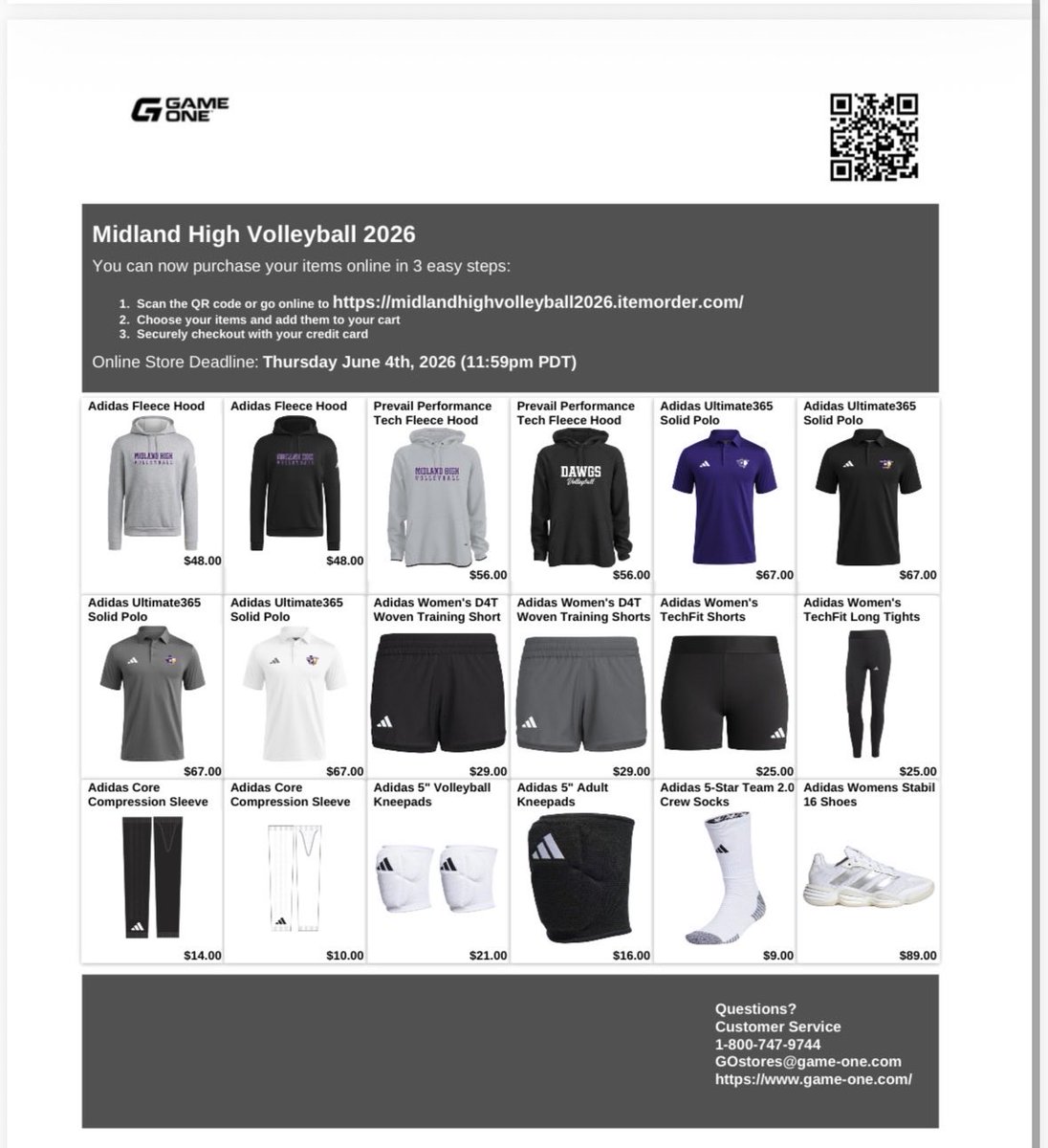 MidlandHighVB's tweet photo. The Midland High Volleyball Team Store is NOW OPEN! 💜💛
Don’t miss your chance to grab your Lady Dawgs gear before the season starts!

Store closes June 4th! 

https://t.co/VyGBf26d5n https://t.co/hAktcrvHpR