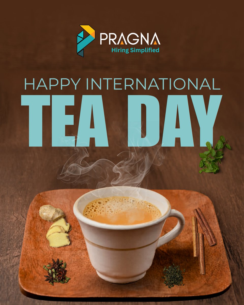 PragnaSolution's tweet photo. ☕ Behind every successful hire is a meaningful conversation. 
Happy International Tea Day from Pragna Solutions! 🍃

#InternationalTeaDay #Recruitment #Hiring #PragnaSolutions https://t.co/il6wHduznW
