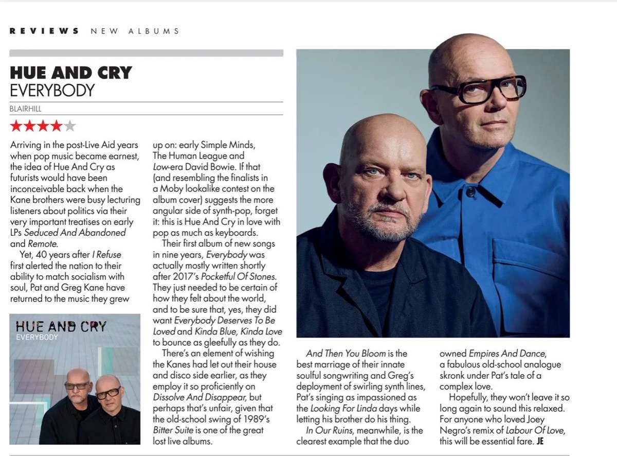 thoughtland's tweet photo. Very happy with this @ClassicPopMag review of our forthcoming @hueandcry album “Everybody”. Major feature too. LP is out on all platforms 29th May, buy a range of hard copies here https://t.co/U1U752CQiE https://t.co/EkKJHJcrdy