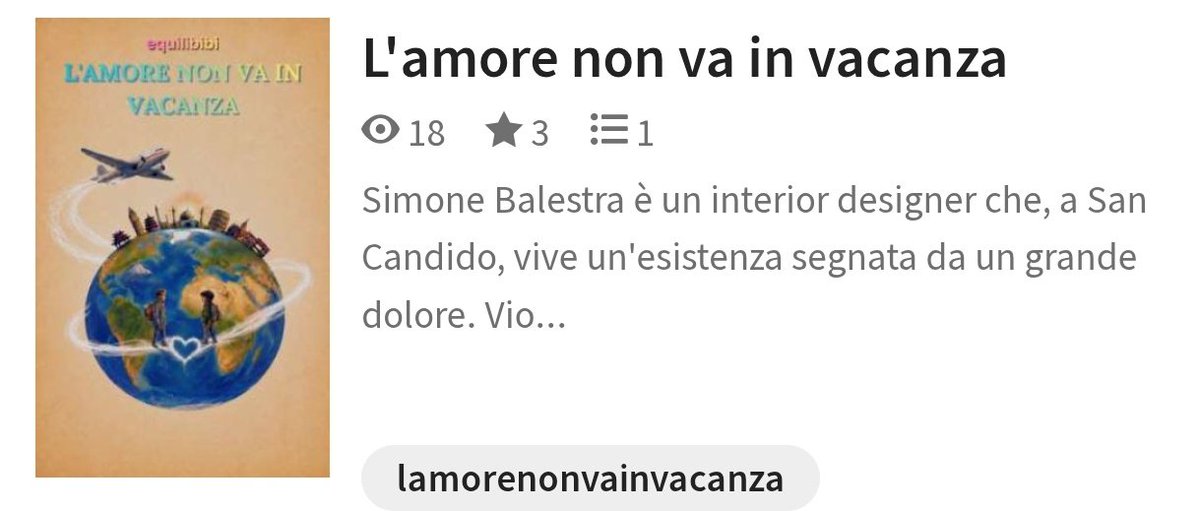 simuelforall's tweet photo. L'amore non va in vacanza di equilibibi su Wattpad 
🔗https://t.co/IKDFvccjz5
📌long in corso 1 capitolo pubblicato https://t.co/APCCltPL4R
