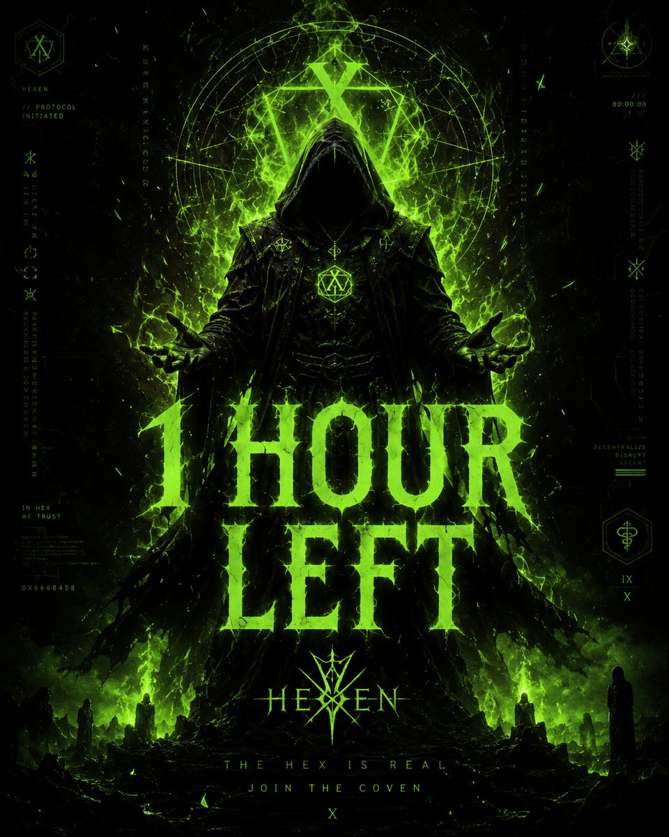 HEXENcoin's tweet photo. @TrustWallet 8PM ⚡️
THE GATE OPENS 👁️🔥
HEXEN goes LIVE.
You ready…
or still watching from the outside?
This is your moment ⏳
Be there—
or hear about it later. https://t.co/porAKsbFpM