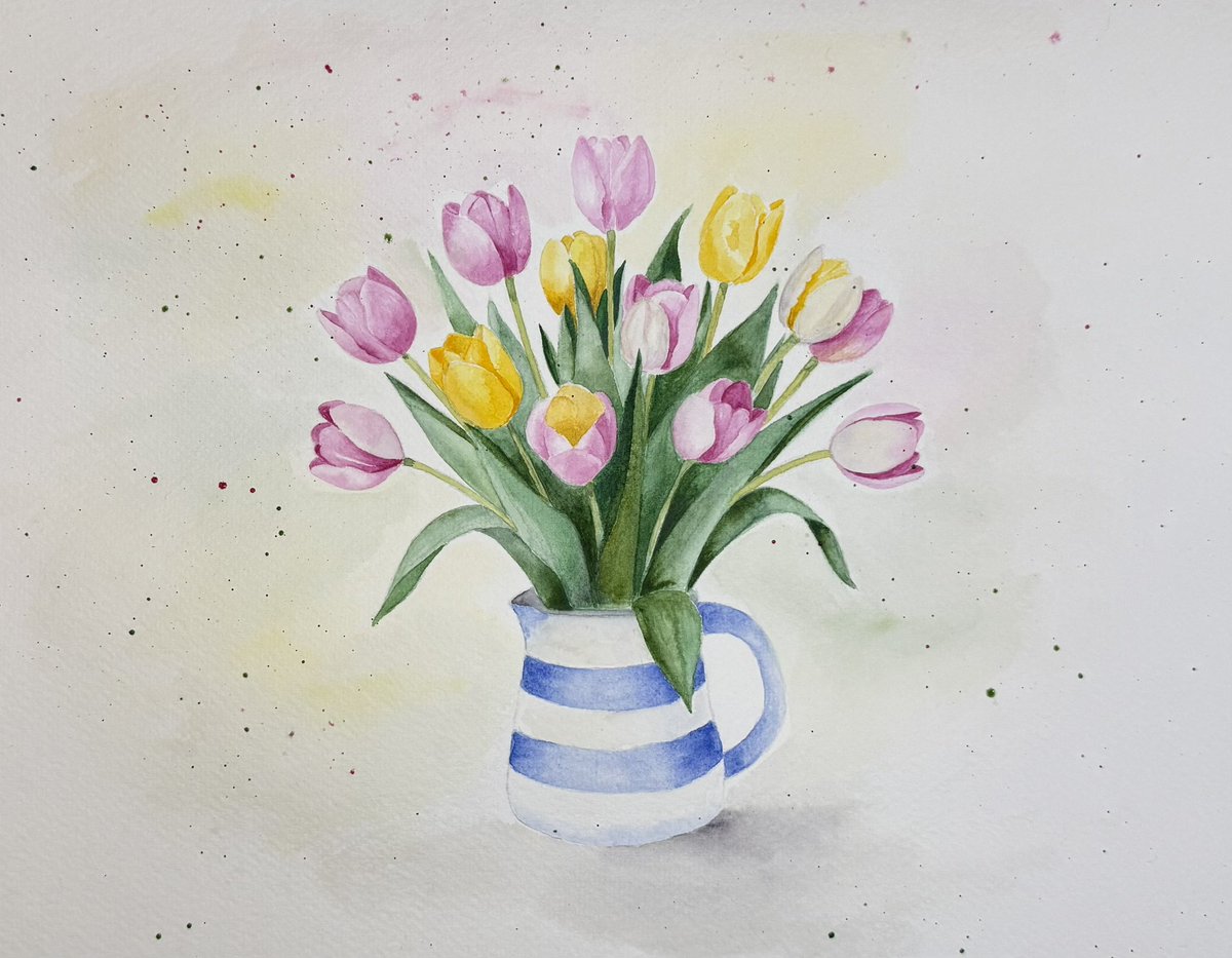 AdrianMills's tweet photo. Watercolour tulips https://t.co/NpGW5VFD9R