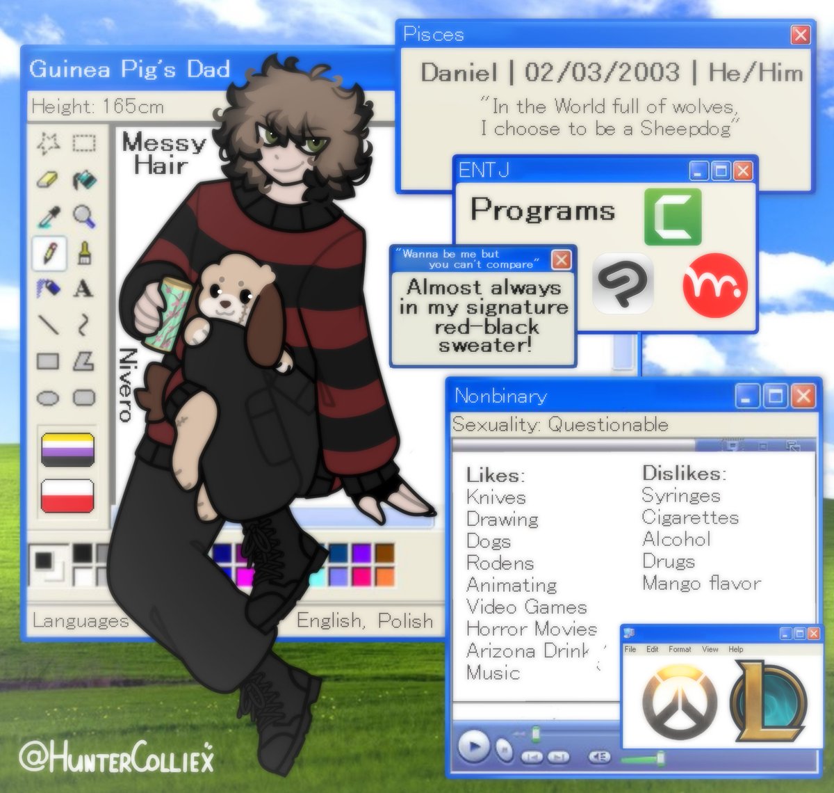 HunterCollieX's tweet photo. MEET THE ARTIST! Hi, So here I am, literally. My Meet the artist - nice to meet you all! If anyone ever wondered, that is how i look like  Also you got some info about me! https://t.co/1ChoTp3FiI