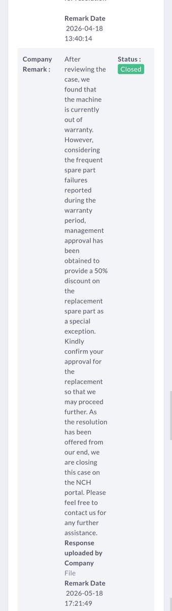 Maanav77's tweet photo. Desperate! @KentROSystems uploaded a fake script to force a "Closed" status on my docket. But the Govt didn't buy the bluff—final status remains "Not Processed Yet." You can't cheat the system, Kent. Refund my ₹14,999 for this defective machine! @nch1915 @consaff @PMOIndia https://t.co/6ducz1780r