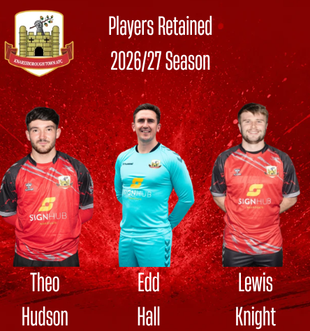 KnaresboroughFC's tweet photo. 📢2026/27 𝗖𝗼𝗺𝗺𝗶𝘁𝗺𝗲𝗻𝘁 𝗔𝗻𝗻𝗼𝘂𝗻𝗰𝗲𝗺𝗲𝗻𝘁

We are delighted to announce @theohudson_, @eshall31 &amp; @Kniightyyyy have all committed to the club for 2026/27 Season

#StrongerTogether https://t.co/Envl7J8CFC