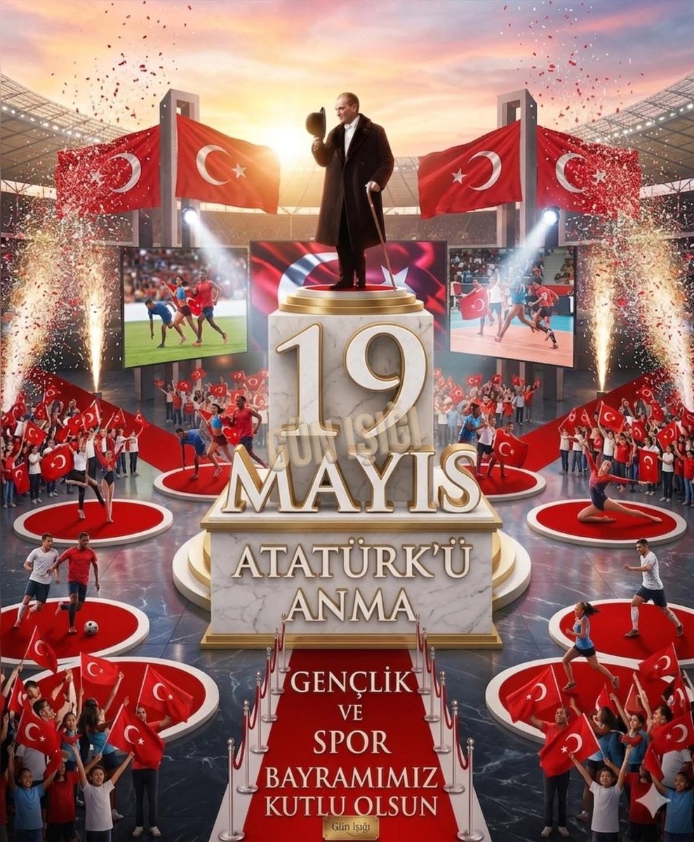 yucelgul1963's tweet photo. Ulu Önder Mustafa Kemal Atatürk'ün 
Ülkemizin aydınlık yüzü gençlerine 
armağan ettiği bu özel bayramın 
coşkusunu yaşıyoruz. 🇹🇷❤️
19 Mayıs Atatürk'ü Anma, Gençlik ve 
Spor Bayramı kutlu olsun! 🇹🇷 #19MayısAtatürküAnmaGençlikVeSporBayramıKutluOlsun https://t.co/CFt46g170S