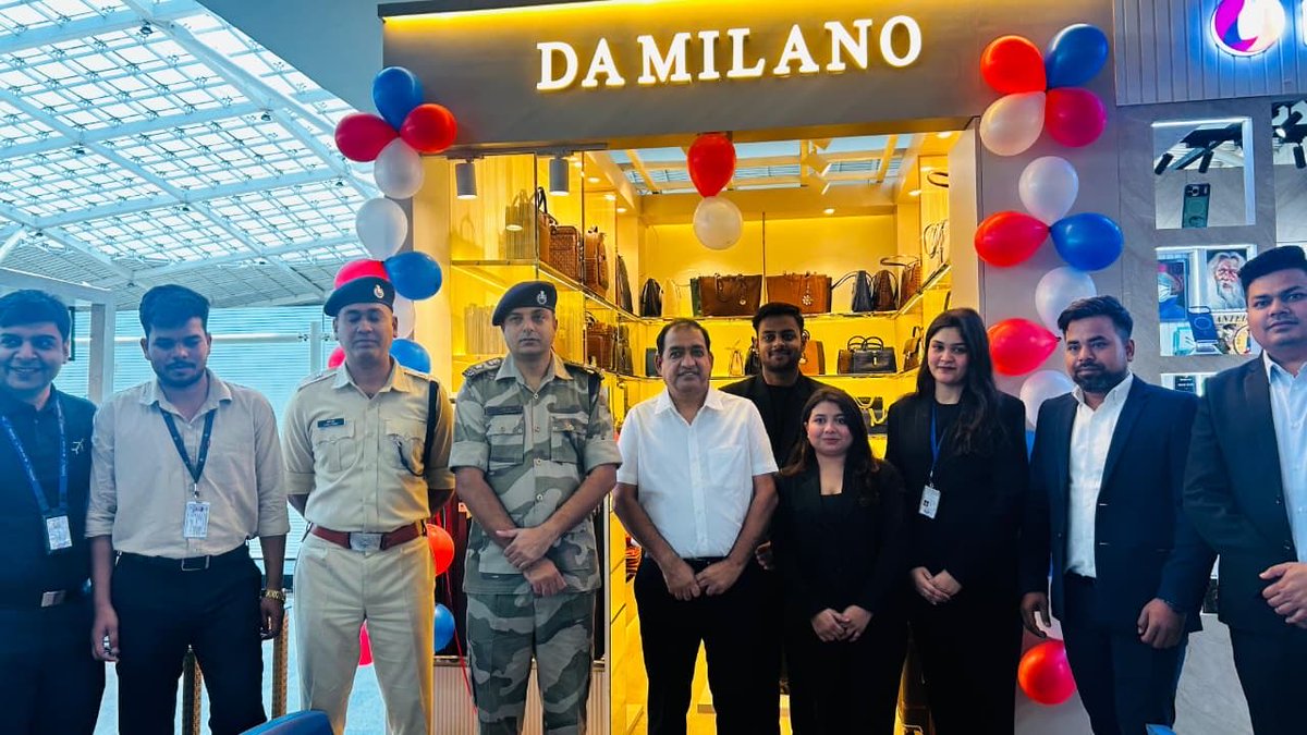 aaibplairport's tweet photo. 🛍️ A new retail outlet of Da Milano has opened at Bhopal Airport on 18.05.2026 in presence of Airport Director Sh. Ramjee Awasthi, Commandant CISF Sh. Atul Bhanotra &amp; senior officials from AAI &amp; CISF. ✈️ @MoCA_GoI @vipinkumarIAS @AAI_Official @aairedwr https://t.co/W2FmB1u6Gy