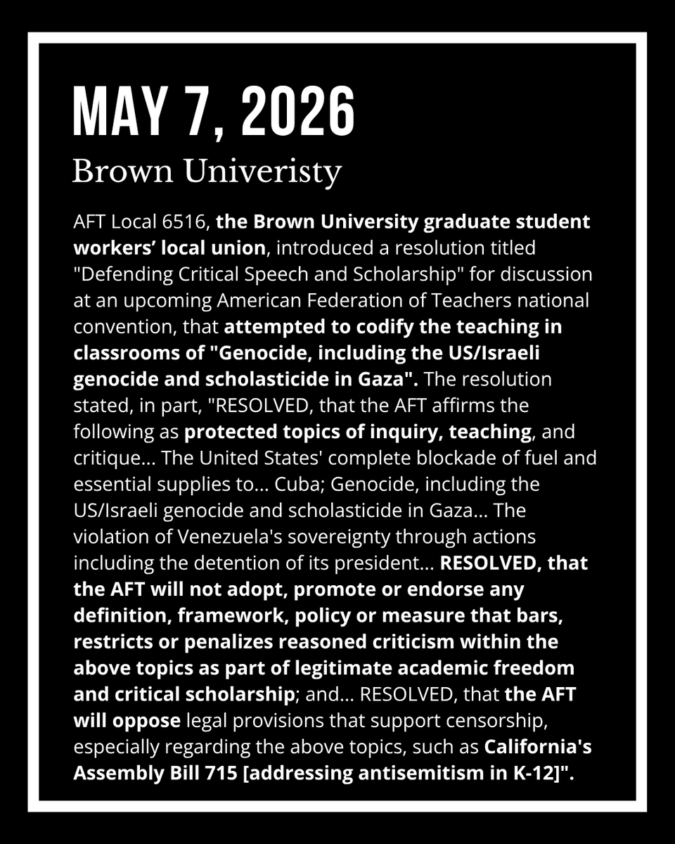 AMCHAInitiative's tweet photo. PART 2: 

Some lowlights in campus antisemitism from May 4th - May 8th. 

See all in AMCHA Initiative's Antisemitism Tracker: 

https://t.co/jlN66EsYiw https://t.co/snVmjaJMtj