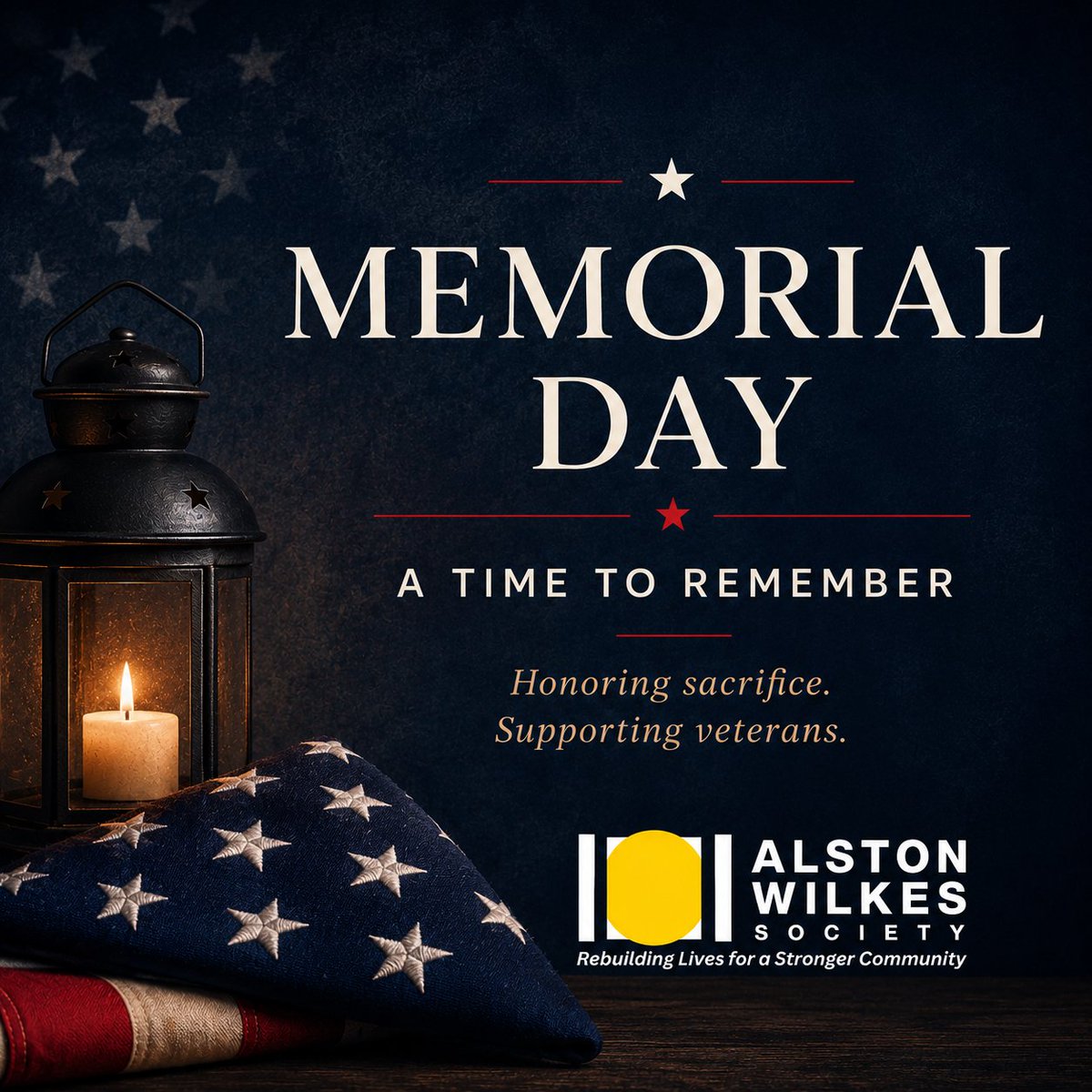 AWS1962's tweet photo. Memorial Day is a time to remember those who gave everything in service to our country.

At Alston Wilkes Society, we’re honored to continue serving veterans and veteran families across South Carolina through housing, support services, and hope.

#MemorialDay #Veterans https://t.co/5ZAQhZ5BLS