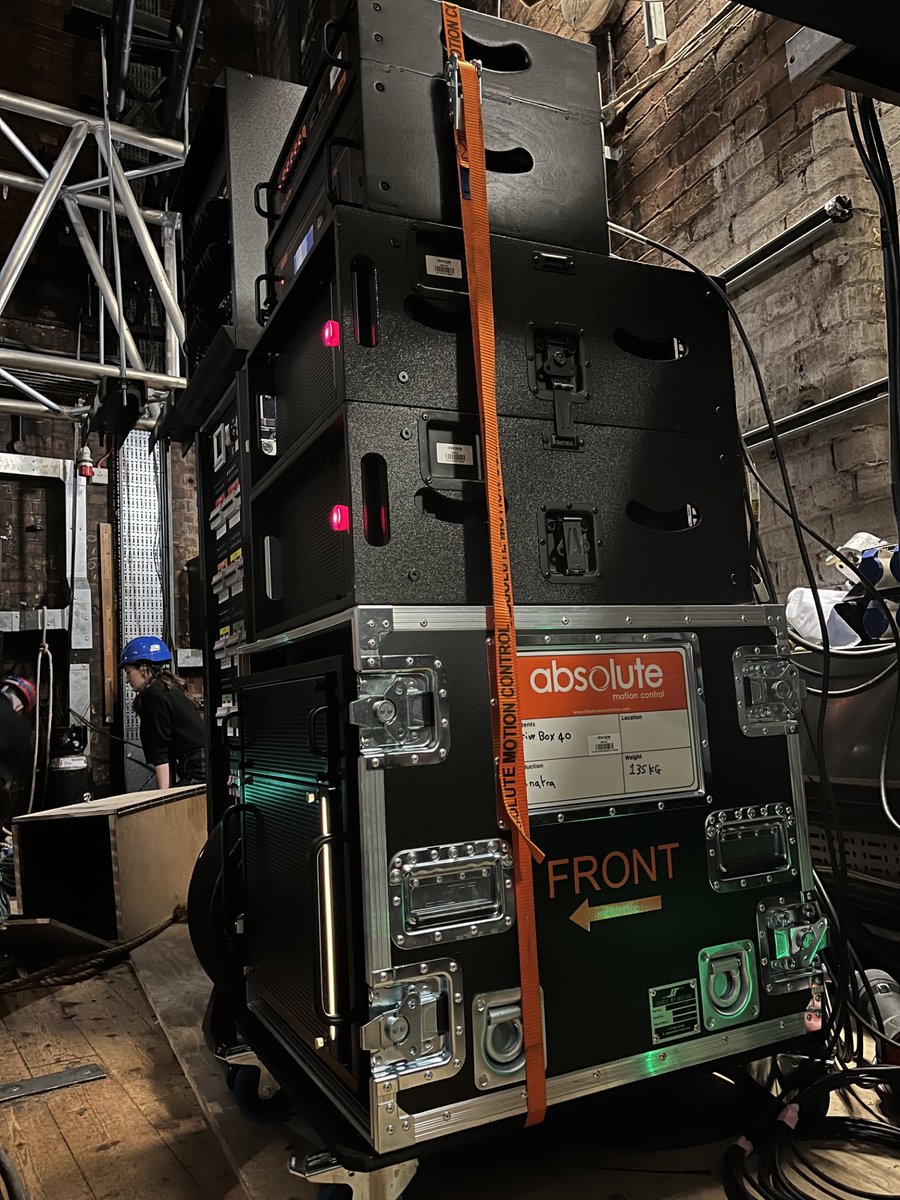 AbsoluteMoCo's tweet photo. We’re into week two of fit up on @Sinatra_Musical 
 
One of the most comprehensive setups we've delivered.  Sinatra opens at @TheAldwych Theatre from June 3rd.

#theatre #uktheatre #sinatrathemusical #theatretech https://t.co/x0eFswXmU9
