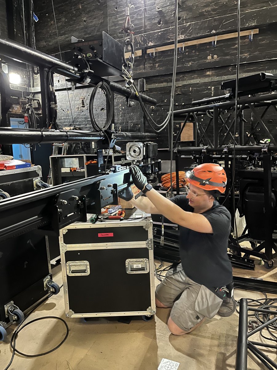 AbsoluteMoCo's tweet photo. We’re into week two of fit up on @Sinatra_Musical 
 
One of the most comprehensive setups we've delivered.  Sinatra opens at @TheAldwych Theatre from June 3rd.

#theatre #uktheatre #sinatrathemusical #theatretech https://t.co/x0eFswXmU9