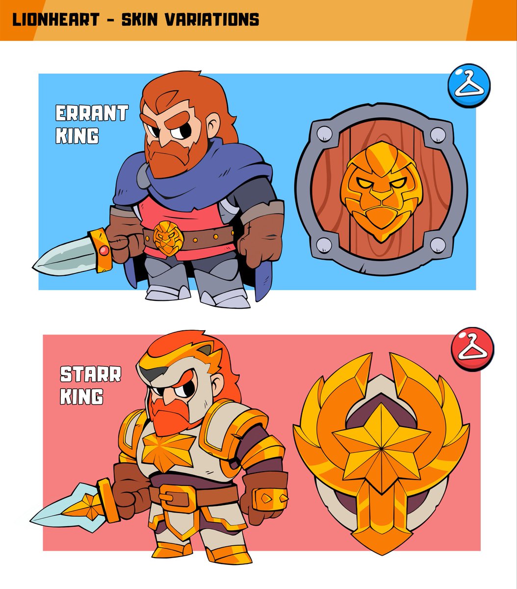 rafaelRask's tweet photo. FAN ART / Brawl Stars - Lionheart

Character design for a tank/front liner brawler, inspired in Richard I

technical sheet. (turn around/ expressions /posings)
Game mechanics for the entire skill set of the brawler.
Variaty of skin design for different rarities and themes in game https://t.co/hzgMGaUW6w