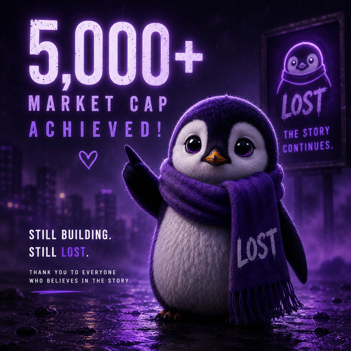 LostPengu0's tweet photo. we said we would grow organically and that we were being patient.
the process has begun

Ca:
3hp7FfaNwp74QT2h82XVjaEW2f8SwBG9cxPCSV5tpump

#Solana #Crypto #Memecoin #AI #Web3 #OpenSource #SolanaEcosystem #CryptoAI #BuildInPublic #AIagent #Github https://t.co/kZfQbBcmCI
