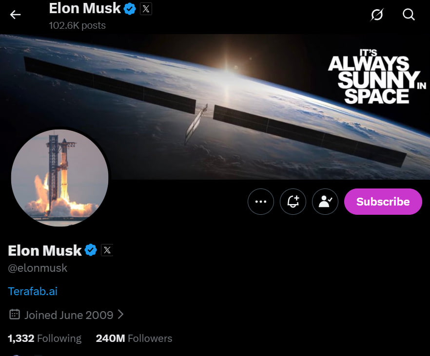 Terafab AI tweet media