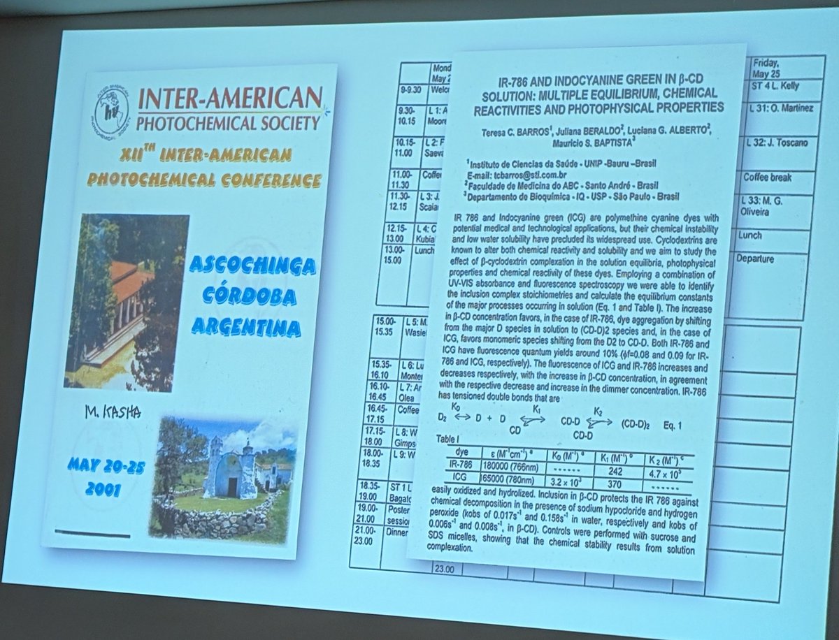 IAlabugin's tweet photo. Many great moments at the 2027 I-APS conference in Águas de Lindoia, Brazil! 100 years ago after Marie Curie and 25 years after Michael Kasha, Latin America continues to host vibrant science. 
P.S. Did you notice the Kasha's autograph in @HansonFSU slide? @ChemistryFsu #IAPS https://t.co/BOIRLoG5e9