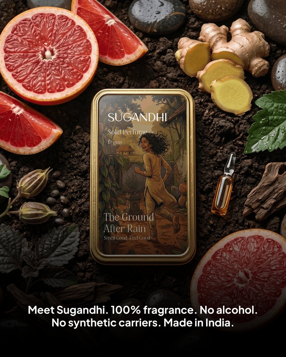 GrabLocal_BH's tweet photo. Solid perfume is different. You dab it, not spray it.
No alcohol. Nothing evaporates. Nothing stings. Just warm it a little with your finger, press it on, and the scent stays all day.
The technique is 3,000 years old. Sugandhi is the new Indian brand bringing it back.
GrabLocal. https://t.co/H2oYV79D07