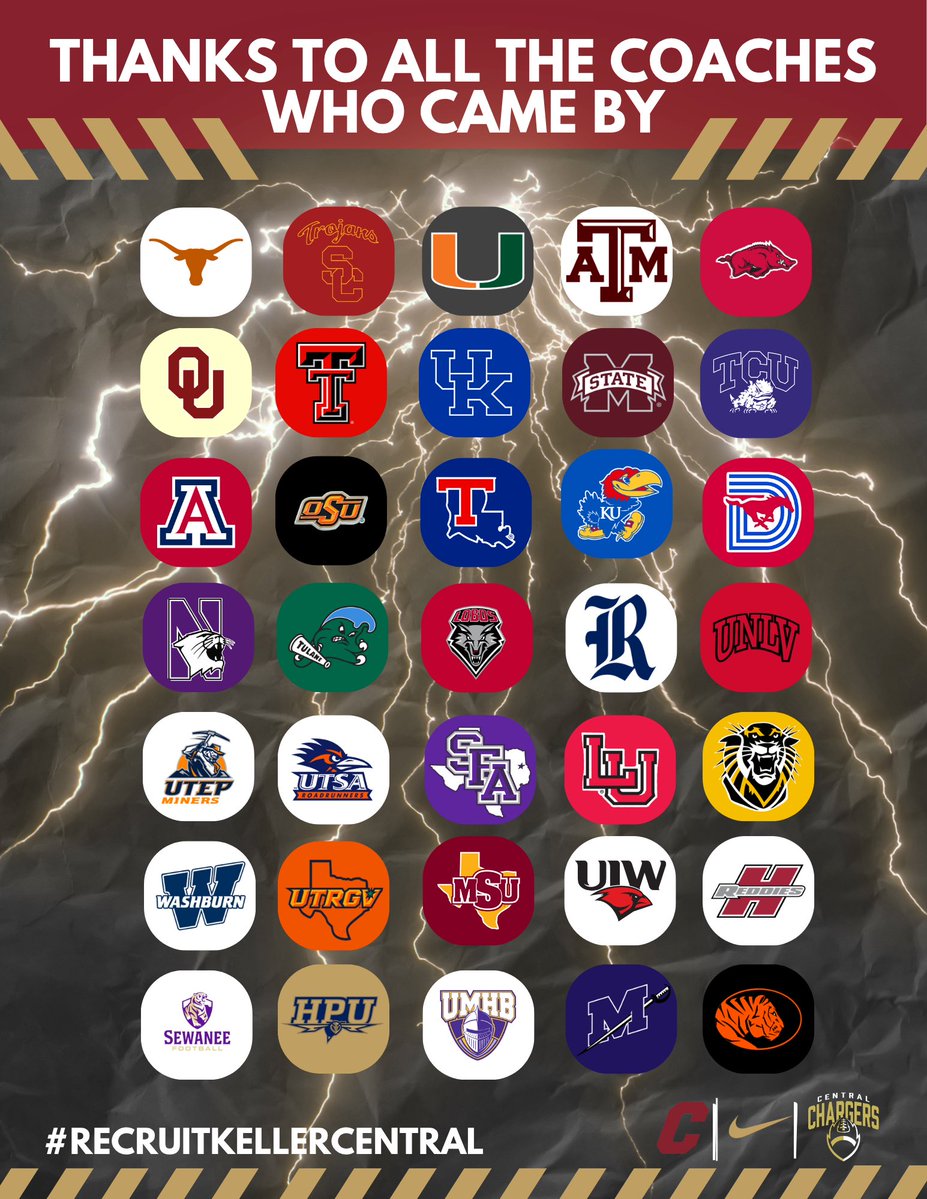 CHSChargerFB's tweet photo. Huge S/O to all the coaches who stopped by to recruit our athletes‼️We appreciate the time, relationships, and opportunities you provide for our kids. Proud of the hard work our athletes continue to put in both on and off the field. The future is bright!⚡️
#RecruitKellerCentral https://t.co/TKWhl4K3xl