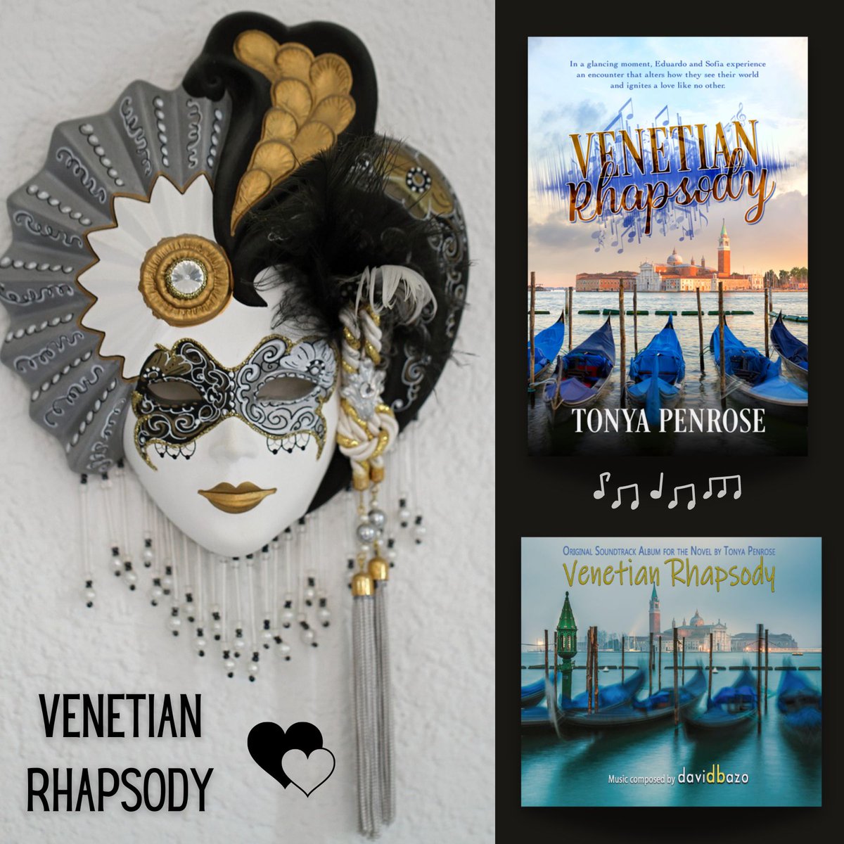 TonyaWrites's tweet photo. A grand romance marries music to create a... 

         🎵🎵VENETIAN RHAPSODY🎵🎵

📘eBook $3.99
 https://t.co/WBxMfC2Nvu

📀Double album by award winning David Bazo offers a fully immersive experience!!!📀
https://t.co/fBI4QsOEQG 

#producers #filmmakers #music #venetianrhapsody #paranormalromance #romcom