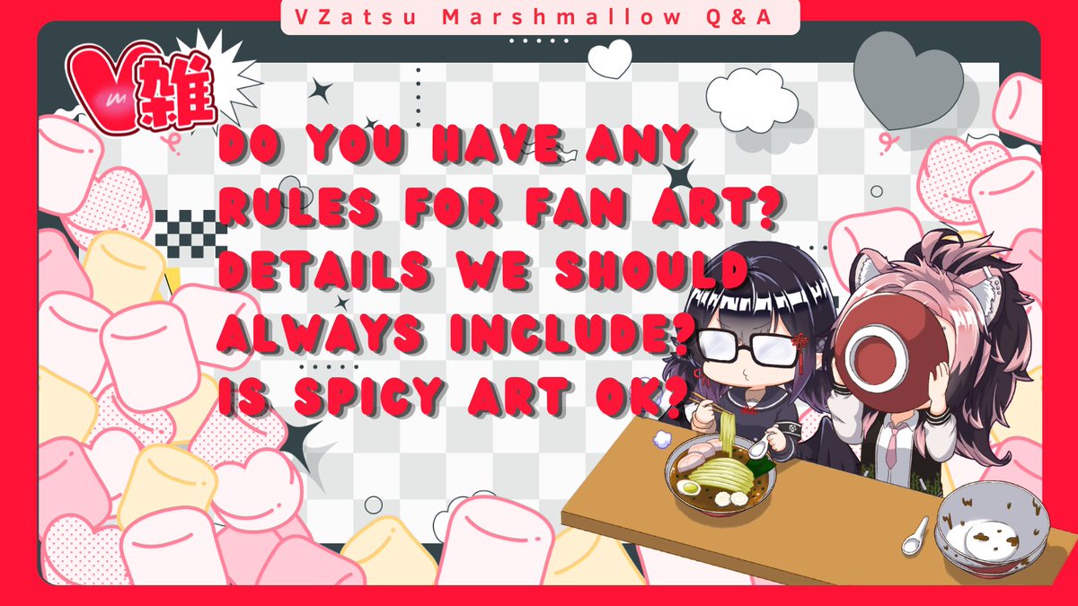 VZatsu's tweet photo. Here's a question open to all of our vtubers!

Our Q&amp;A period is still open for your questions here: https://t.co/rWXfWfLCBM https://t.co/TP6G9jACij