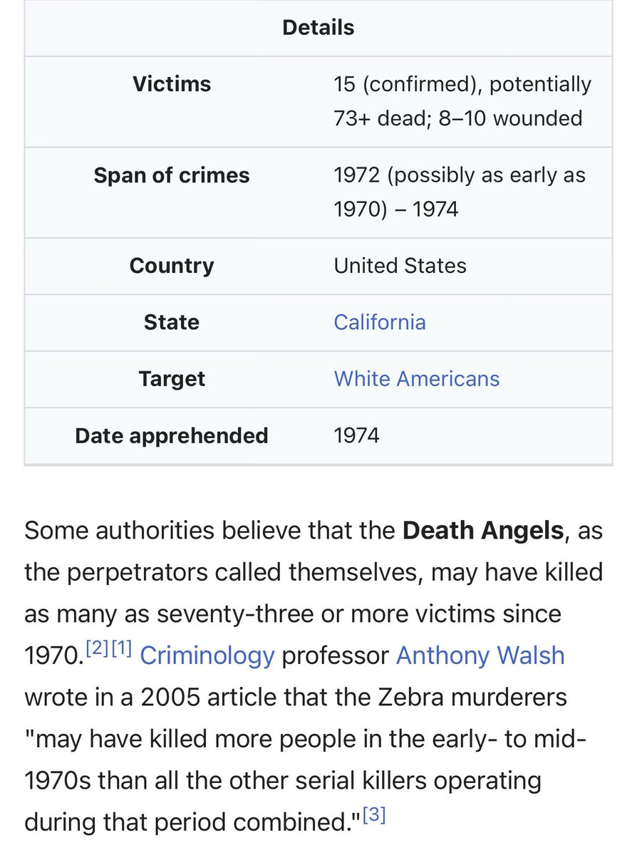 ChristianHeiens's tweet photo. We all grew up learning about the Zodiac, who operated in the same exact area just a few years before. He’s referenced in movies and songs. They even turned him into a meme.

He killed 5-17 people and claimed to have murdered 37 max.

Meanwhile, a gang of anti-White serial killers murdered twice that many and this never entered pop culture, probably for a very obvious reason.