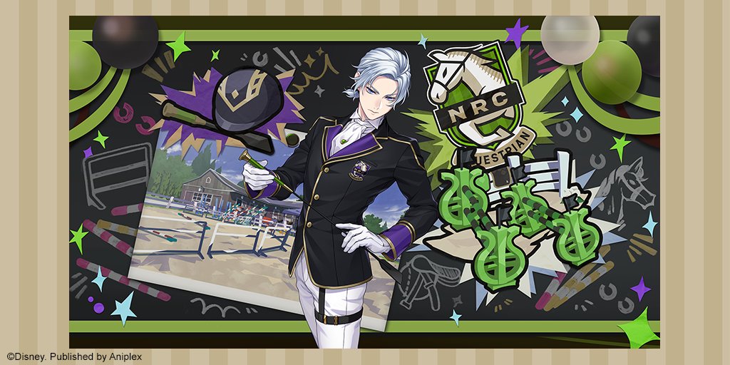 twst_english's tweet photo. Equestrian Club Showcase is now available for a limited time!

🐴 Featured Character Card ✨
SSR Silver (Jockey Uniform) 

ℹ️ https://t.co/m9Y6jctR4S 

#twsten #twistedwonderland https://t.co/oLVsLUznLD