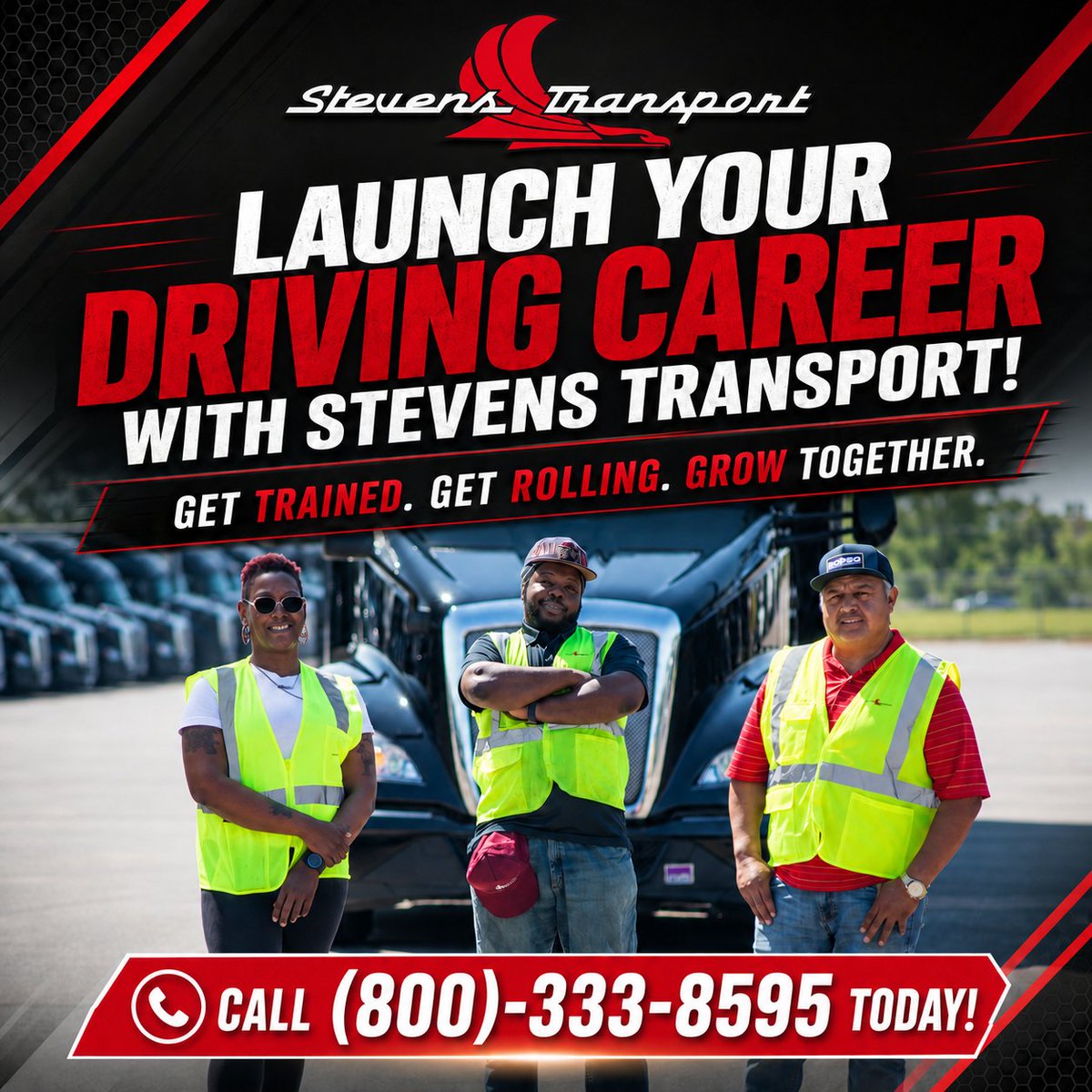 Drive4Stevens's tweet photo. Do you want to build a career that changes your family’s future? 🚛

You bring the grit, we’ll bring the keys. Stevens Transport covers your Class A CDL training to get you rolling. Take the wheel! 👇

Call: 800-333-8595

#StevensTransport https://t.co/0uIO65Ji0e