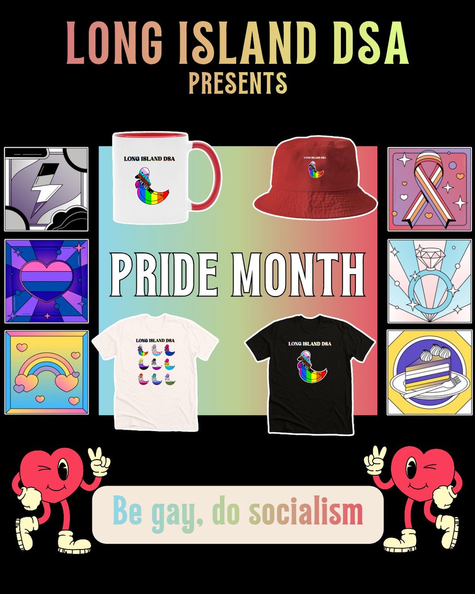 LongIslandDSA's tweet photo. Pride is almost here, and we’ve got new merch ready to go 🏳️🌈
We’ll have a tie-dye station at our Pride Picnic on June 20, so you can customize your pieces on the spot 👀
Grab yours: https://t.co/MLUp0VsQaH
RSVP: https://t.co/3YW38hdMWv
#LONGISLANDDSA #DSA #lidsa https://t.co/8xSzdr66Bc