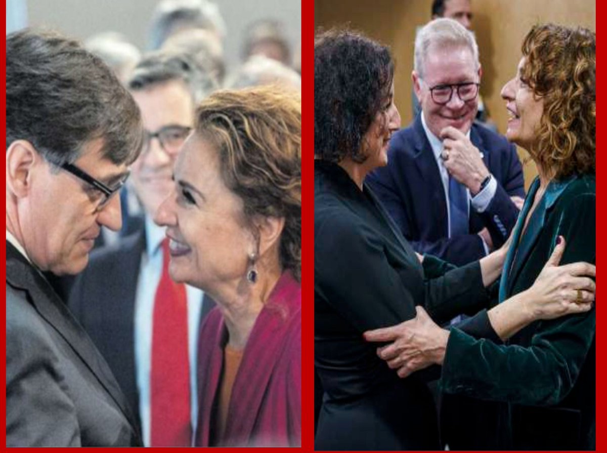 Principeduero's tweet photo. Hace poco la «mujer más poderosa» se abrazaba con la Consejera de Economía de la Generalitat Catalana y con el infausto ILLA, eso sí, como es habitual en los «sanchistas», acompañada de «mamporreros». Finalizadas las elecciones andaluzas ¿se cumplirá lo q. pactaste “Marichusma”? https://t.co/xKTo2IFOlK