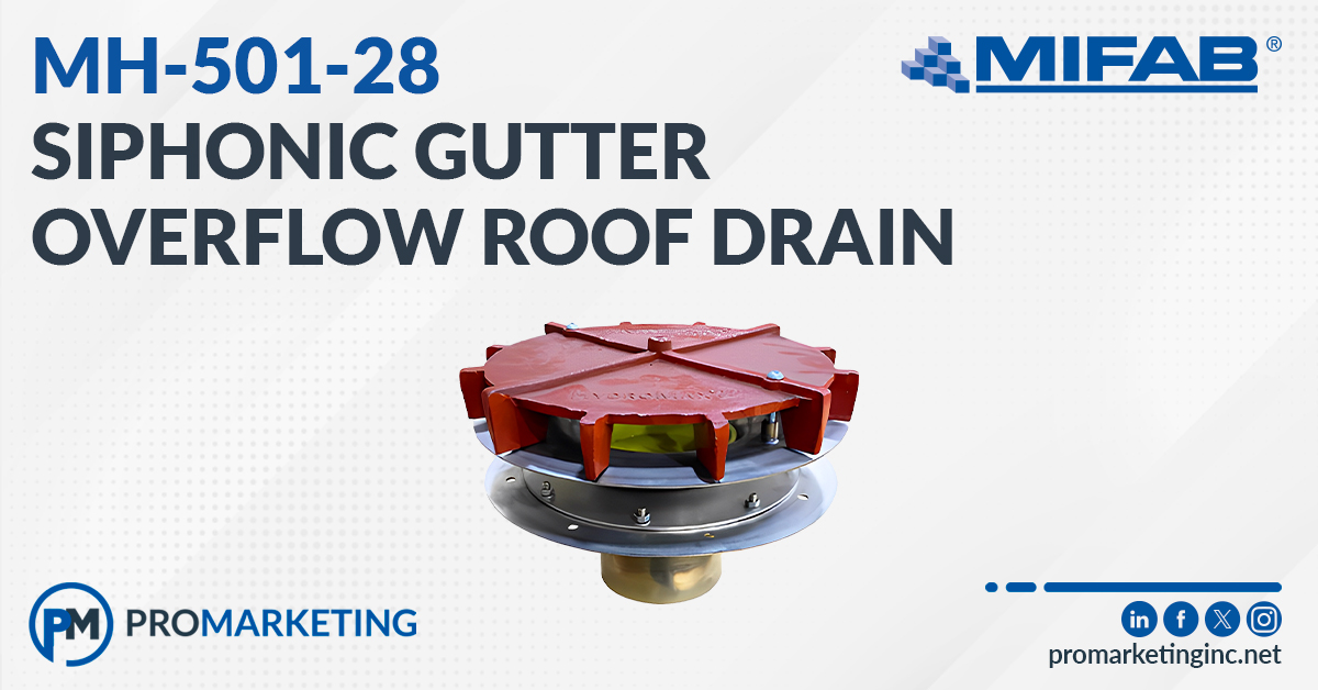 ProMarketing2's tweet photo. #MIFAB’s HYDROMAX MH-501-28 #Siphonic Gutter Overflow #RoofDrain handles excess #Water when primary systems are overwhelmed. It helps protect roofs and gutters before overflow turns into costly damage.

Visit our website today to learn more! https://t.co/MizIzVs0G5

#ProMarketing https://t.co/CPYVGg6lpH