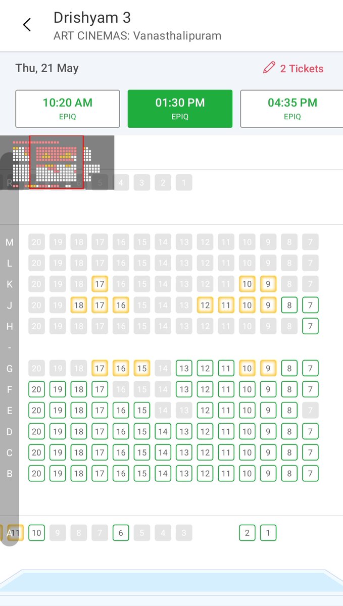 YuvaRaaju01's tweet photo. #Drishyam3 Telugu AT
#ARTCINEMA MATINEE SHOW BOOKINGS LOOKS GREAT 💥💥
IF MOVIE GET POSITIVE TALK THEN AGAIN WE CAN WITNESS Lalettan ERUPTION LIKE #MANYAMPULI IN TELUGU 🔥🔥
@Mohanlal https://t.co/lsj0wF1Knm