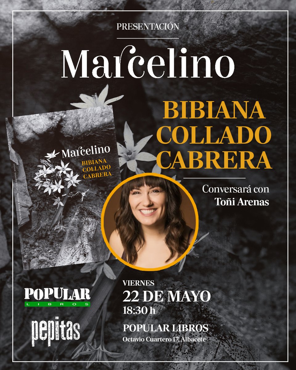 PopularLibros's tweet photo. Un hombre de campo hablándonos de sexo y de la dificultad de ser hombre. Así es 'Marcelino', lo nuevo de Bibiana Collado Cabrera.

¡No te pierdas la presentación en #Albacete!

 📍 Librería Popular (C/ Octavio Cuartero 17) 🗓️ Viernes 22/05 | 18:30h https://t.co/VIePTQWEvv
