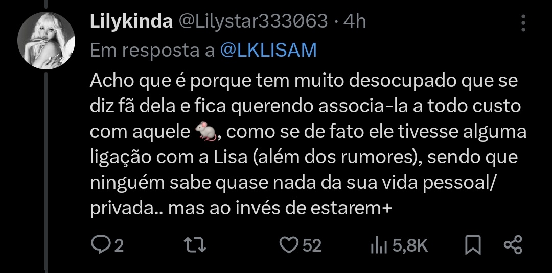 maletrago's tweet photo. 12:59 lilie reclamando de shipper     

00:00 lilie shippando a lisa com todo macho que se aproxima dela... https://t.co/GebJI2epce